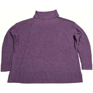 Torrid Ribbed Turtleneck Knit Sweater Women's Size 3 Burgundy Super Soft Cozy